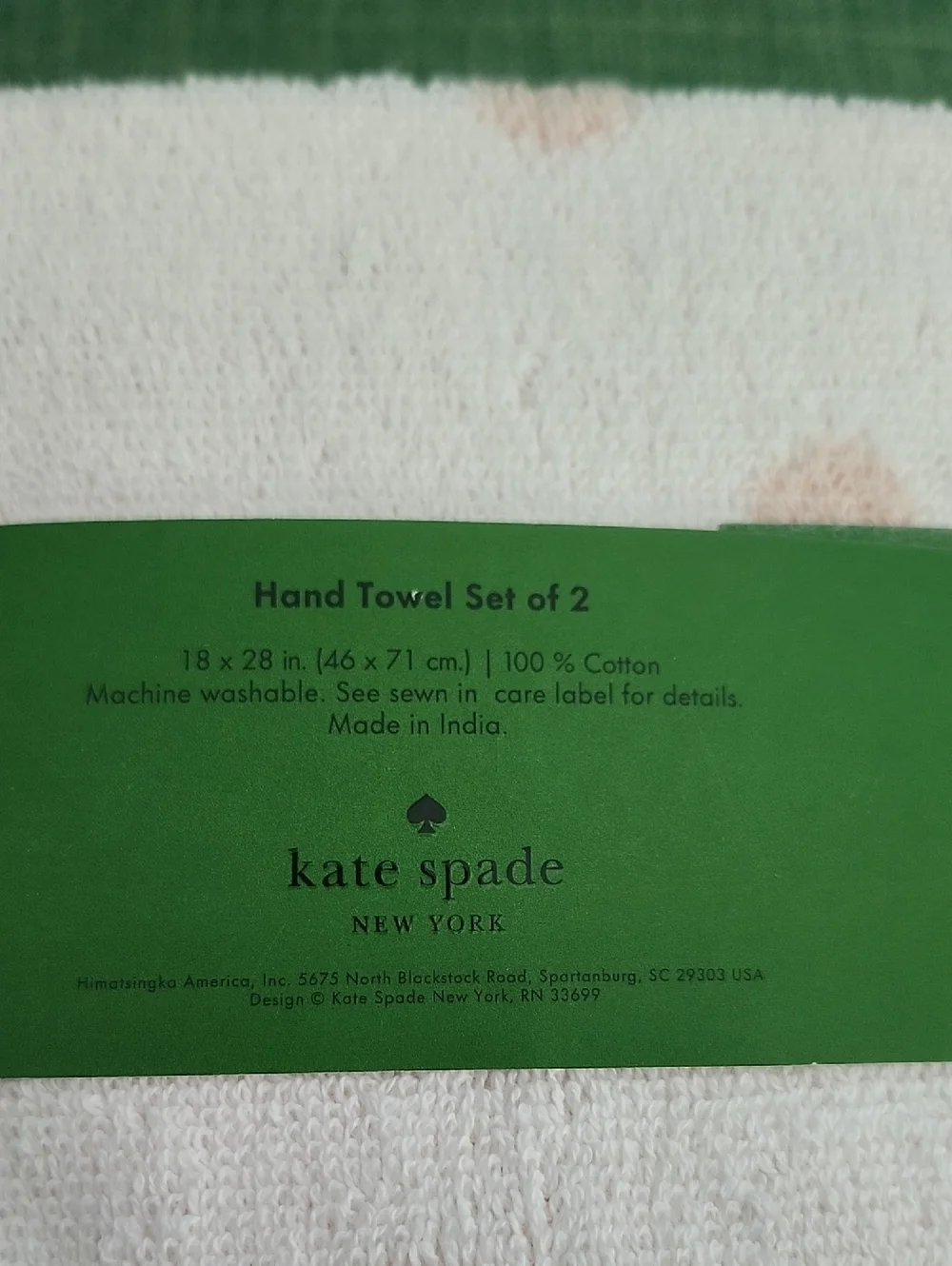 Kate Spade Hand Towels with Blush Polka Dots